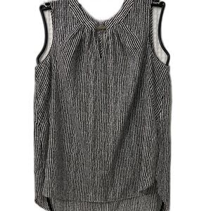 Jones New York Striped Black and White Sleeveless Blouse Size M
